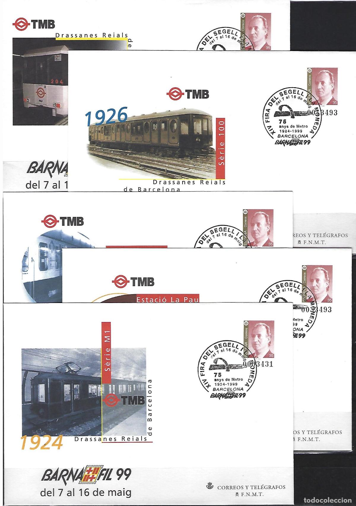 Sellos: SEP 53 ENTERO POSTAL BARNAFIL 99 METRO BARCELONA MATASELLADO FERIA