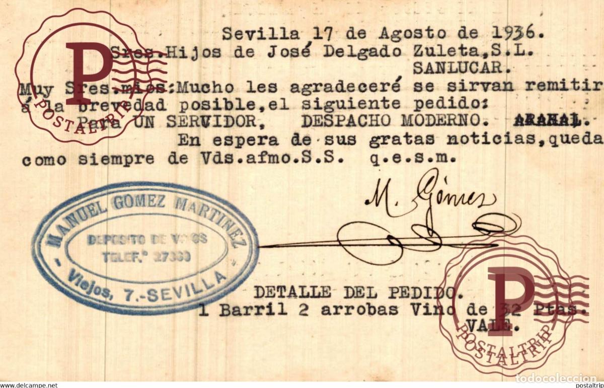Sellos: TARJETA POSTAL. SAN LUCAR DE BARRAMEDA. - Foto 2