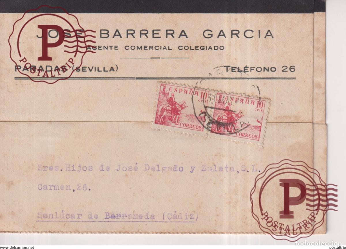 Francobolli: TARJETA POSTAL JOSE BARRERA GARCIA. PARADAS. SEVILLA