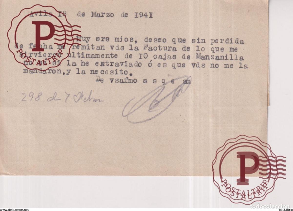 Sellos: TARJETA POSTAL EMILIO ALDA. AVILA - Foto 2