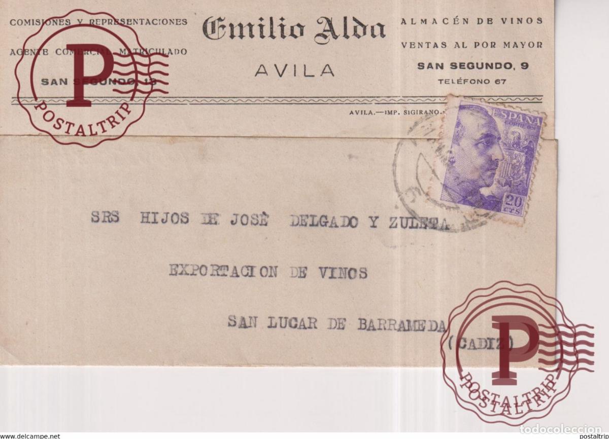 Sellos: TARJETA POSTAL EMILIO ALDA. AVILA - Foto 1