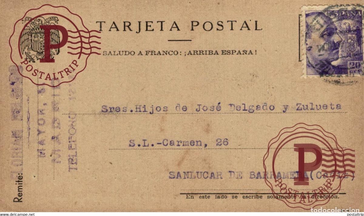Sellos: TARJETA POSTAL. SAN LUCAR DE BARRAMEDA. - Foto 1