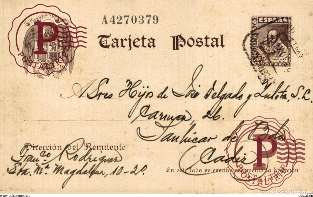 Francobolli: TARJETA POSTAL. SAN LUCAR DE BARRAMEDA.