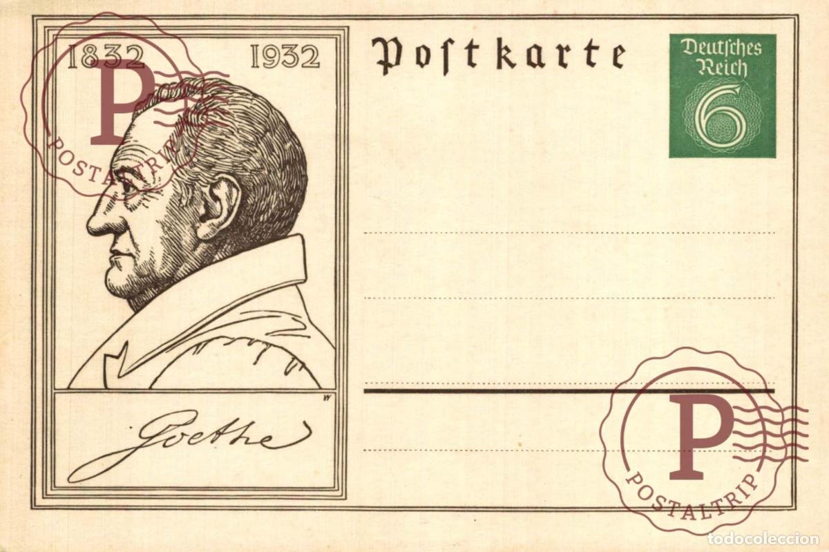 Timbres: Deutsches Reich. GOETHE. DEUTSCHLAND. GERMANY ALEMANIA