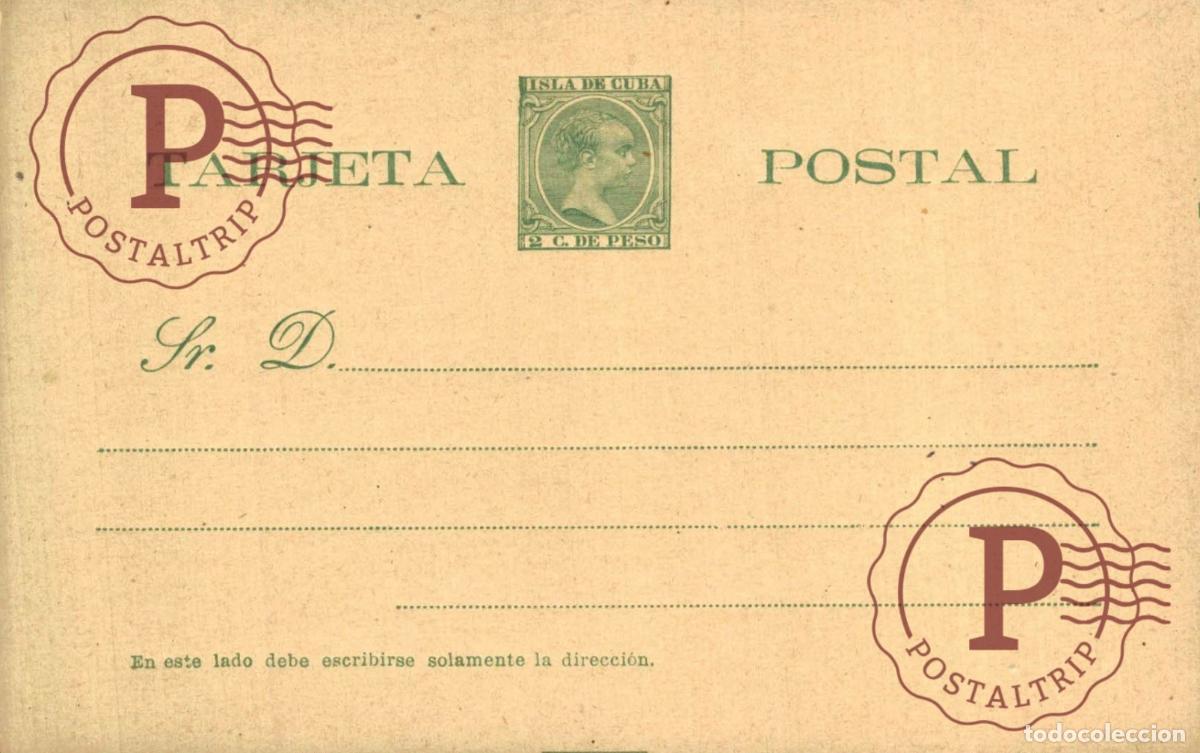 Sellos: ESPA&Ntilde;A. SPAIN. SELLO DEL PELON ISLA DE CUBA, ENTERO POSTAL