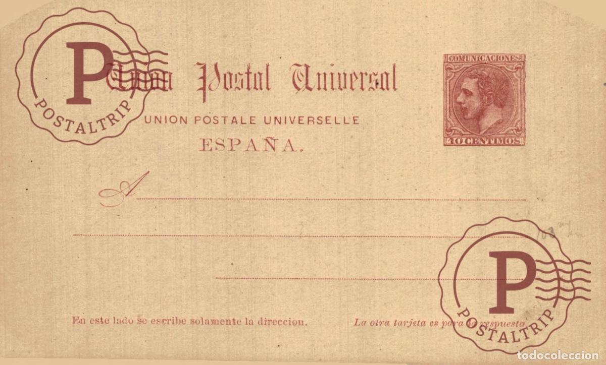 Sellos: ESPA&Ntilde;A. SPAIN. ENTERO POSTAL. ALFONSO XII. FALTAN ESQUINAS SUPERIORES. MISSING UP CORNERS