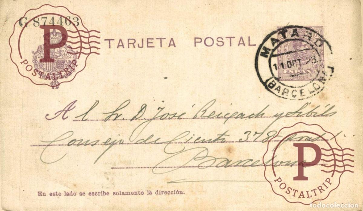 Stamps: ESPA&Ntilde;A. SPAIN. ENTERO POSTAL. TARJETA POSTAL. 1923