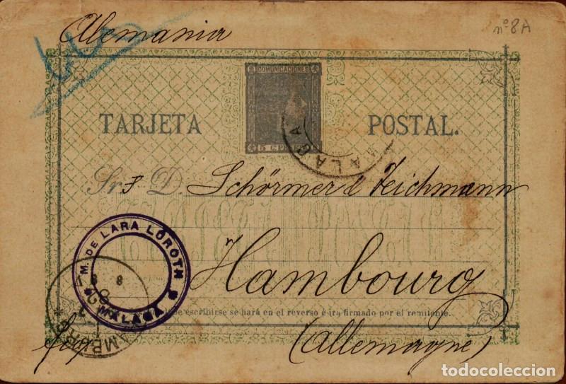 Sellos: FA4550. Tarjeta postal dirigida de M&aacute;laga a Hamburgo (Alemania)