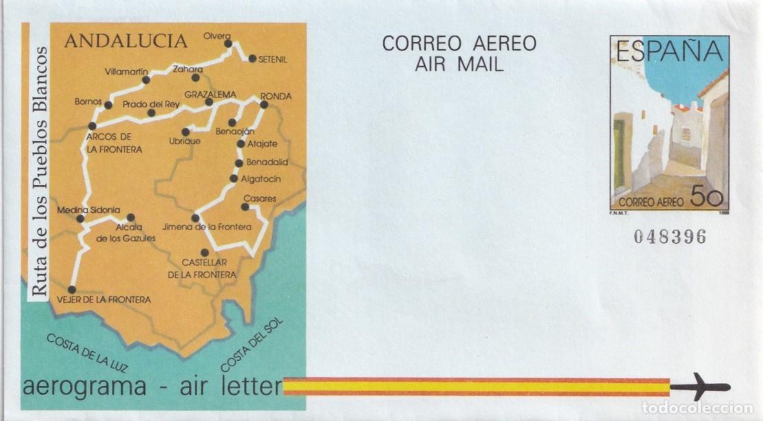 Sellos: Aerograma Espa&ntilde;a 1988 - Ruta de los Pueblos Blancos (C&aacute;diz-M&aacute;laga) Edifil 213 - Arcos de la Frontera