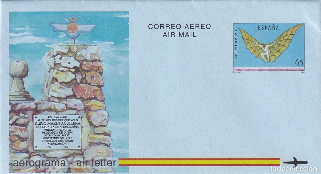 Sellos: Aerograma Espa&ntilde;a 1993 - Bicentenario Diego Mar&iacute;n Aguilera Edifil 218 - Historia de Burgos Personajes