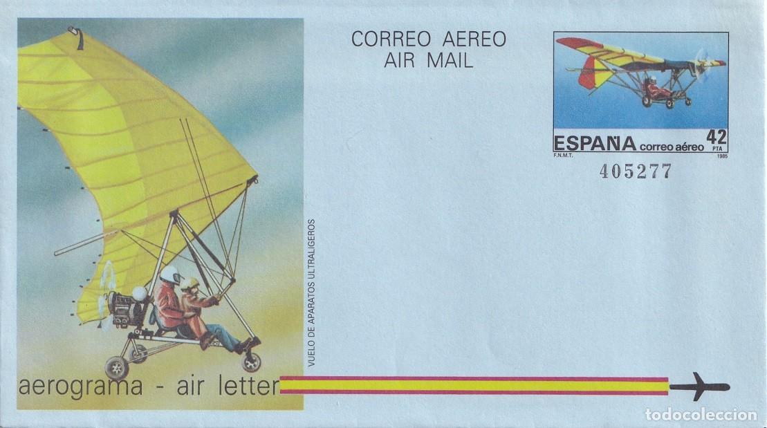 Sellos: Aerograma Espa&ntilde;a 1985 - Vuelo de Aparatos Ultraligeros - Edifil 210 - Aviaci&oacute;n deportiva Ultraligero