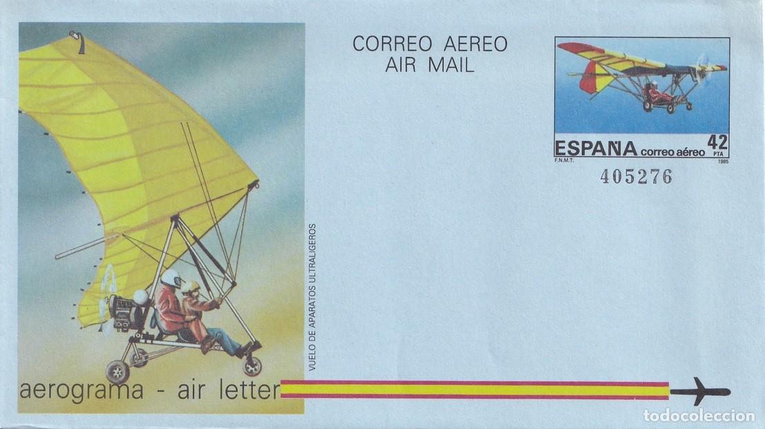 Sellos: Aerograma Espa&ntilde;a 1985 - Vuelo de Aparatos Ultraligeros - Edifil 210 - Aviaci&oacute;n deportiva Ultraligero