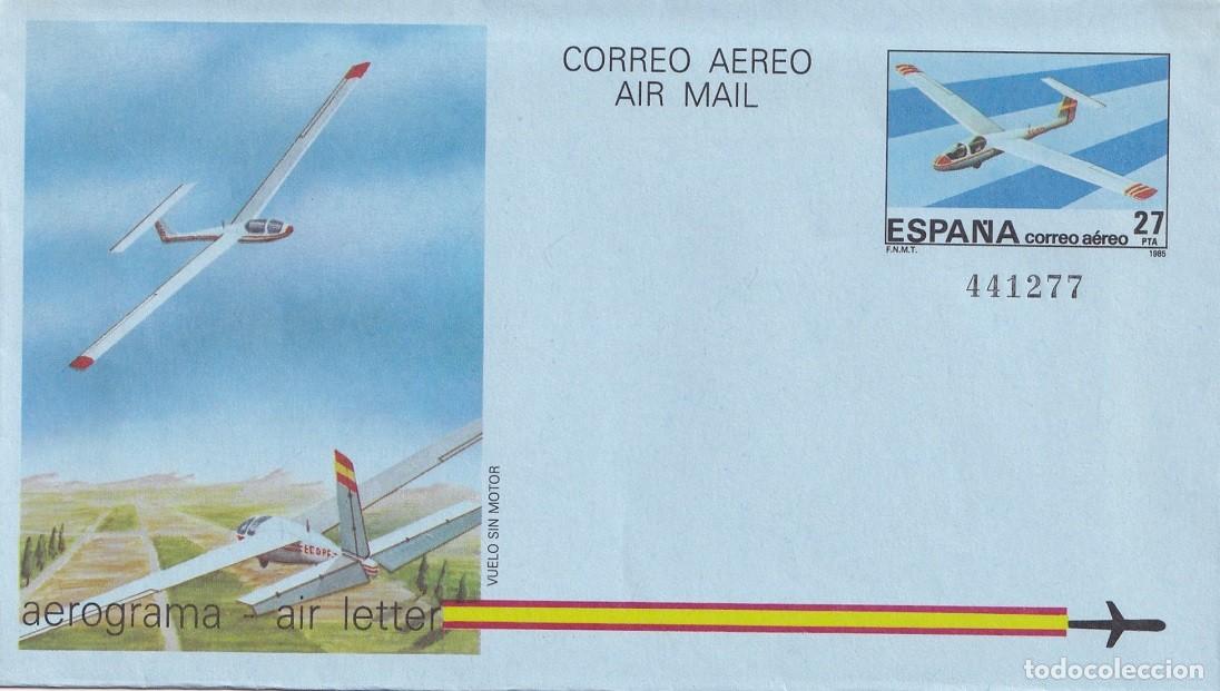 Sellos: Aerograma Espa&ntilde;a 1985 - Vuelo sin Motor (Veleros) - Edifil 209 - Planeadores - Modelo entrenamiento