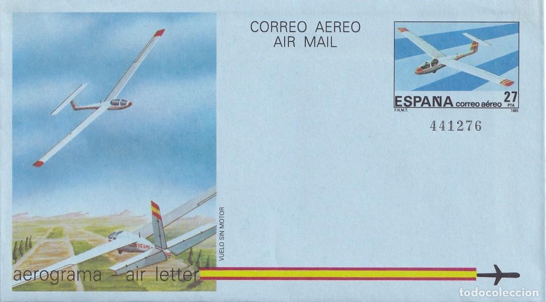 Sellos: Aerograma Espa&ntilde;a 1985 - Vuelo sin Motor (Veleros) - Edifil 209 - Planeadores - Modelo entrenamiento
