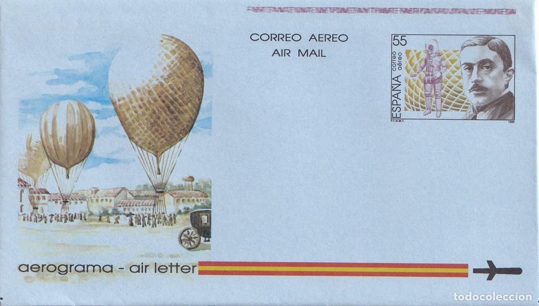 Sellos: Aerograma Espa&ntilde;a 1990 Edifil 215 Emilio Herrera Linares Precursor era espacial Inventores Espa&ntilde;oles