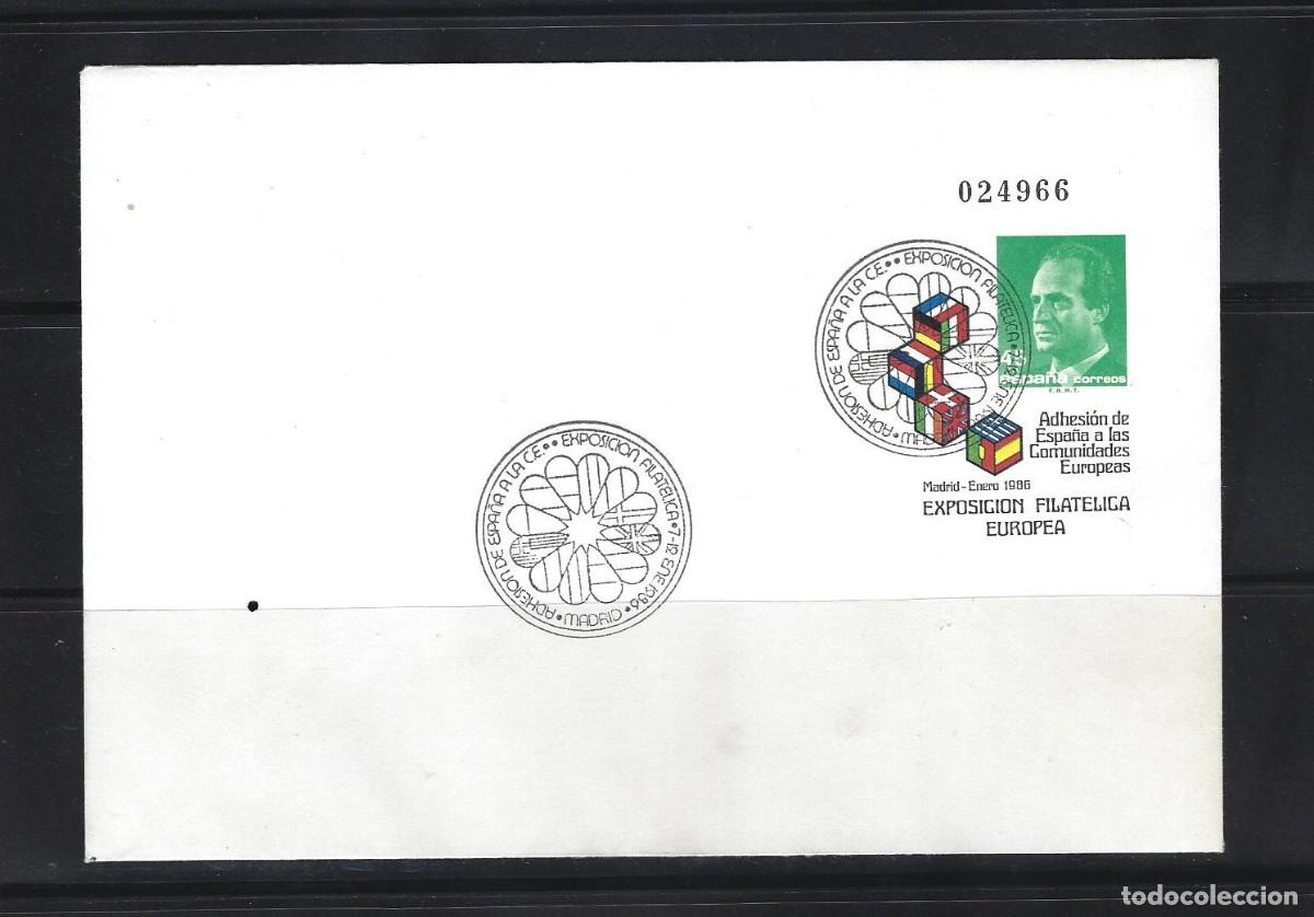Sellos: SOBRE ENTERO POSTAL 1986 N&ordm;3 EXPOSICION EUROPEA FILATELICA MADRID