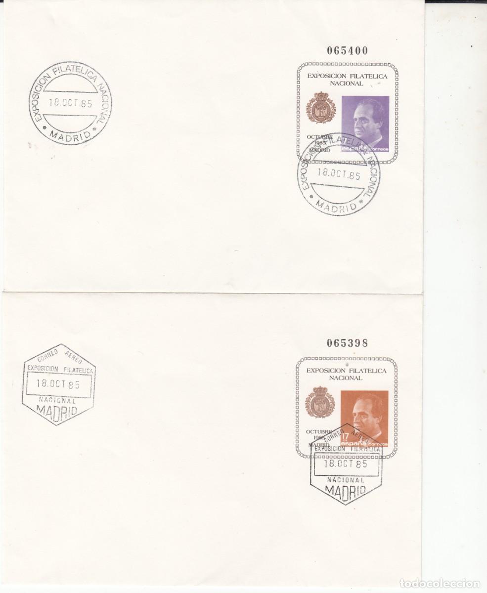 Sellos: 1985 MATASELLOS EN SOBRE ENTERO POSTALES NUMS. 1 Y 2 EXFILNA 85 - MADRID