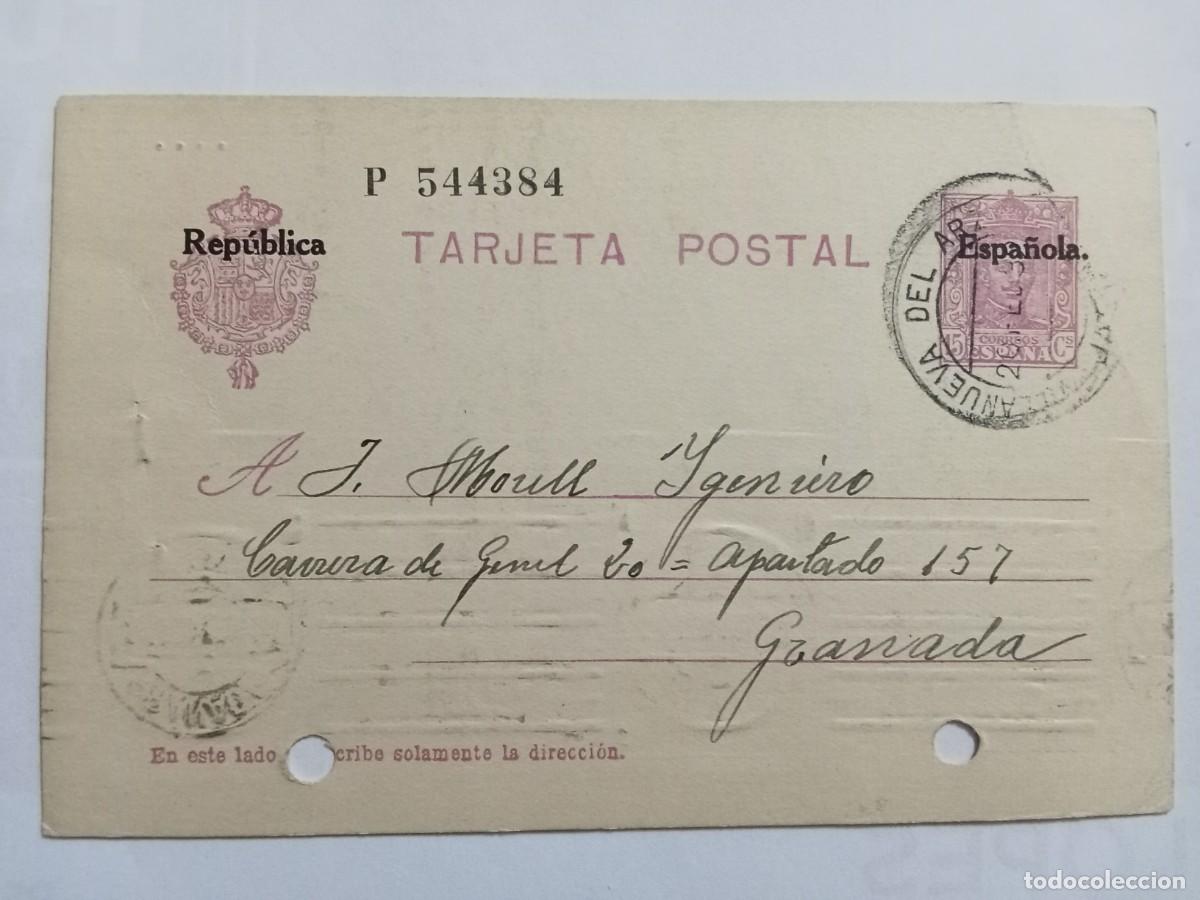 Sellos: ENTERO POSTAL N&ordm;61, A&Ntilde;O 1931 CIRCULADO DE VILLANUEVA DEL ARZOBISPO (JA&Eacute;N) A GRANADA