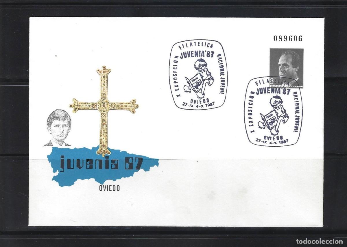 Sellos: SOBRE ENTERO POSTAL ESPA&Ntilde;A 1987 N&ordm;9 JUVENIA 87 OVIEDO