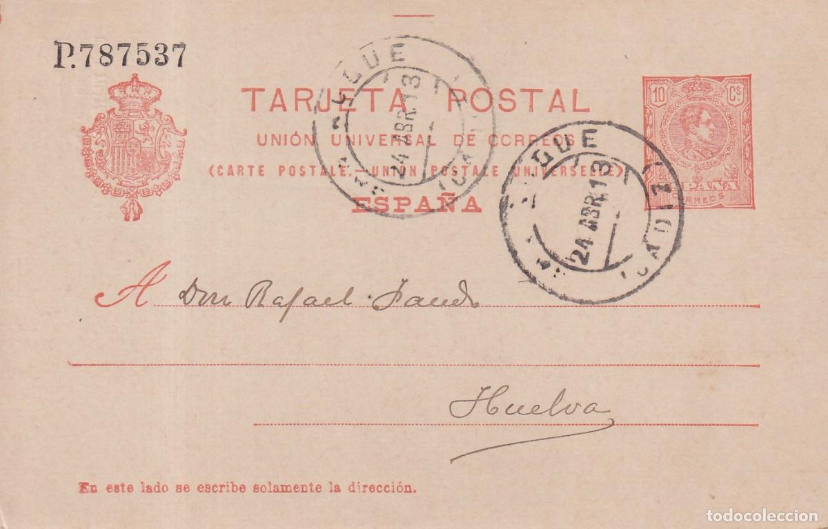 Sellos: TARJETA ENTERO POSTAL - UBRIQUE 1913 - DORSO LEOPOLDO COLOMBO - UNION FILATELICA VALENCIANA - FOTOS