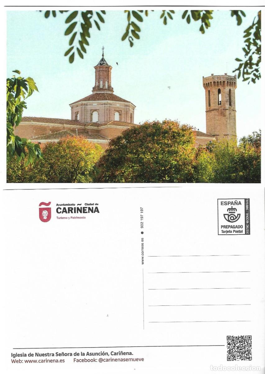 Sellos: ESPA&Ntilde;A. TARJETA PREFRANQUEADA. IGLESIA DE NTRA. SE&Ntilde;ORA DE LA ASUNCION. CARI&Ntilde;ENA (ZARAGOZA). TARIFA A