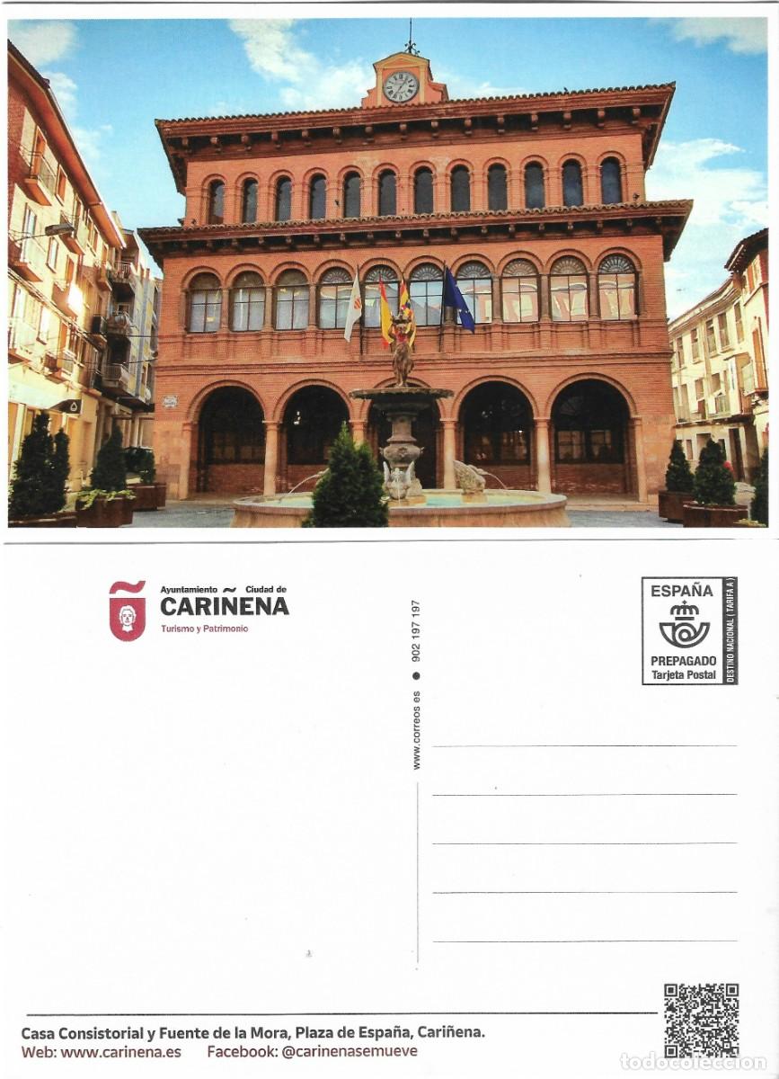 Sellos: ESPA&Ntilde;A. TARJETA PREFRANQUEADA. AYUNTAMIENTO. CARI&Ntilde;ENA (ZARAGOZA). TARIFA A