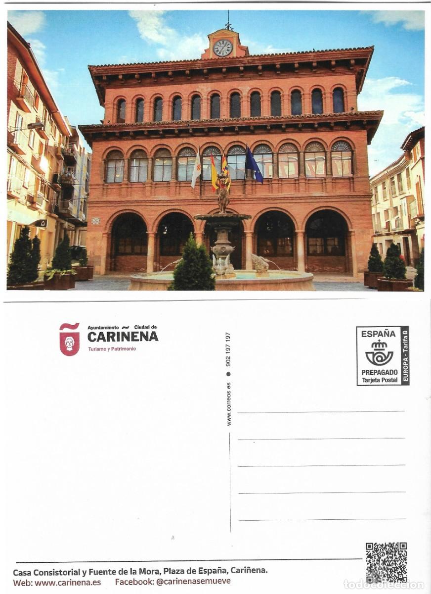 Sellos: ESPA&Ntilde;A. TARJETA PREFRANQUEADA. AYUNTAMIENTO. CARI&Ntilde;ENA (ZARAGOZA). TARIFA B