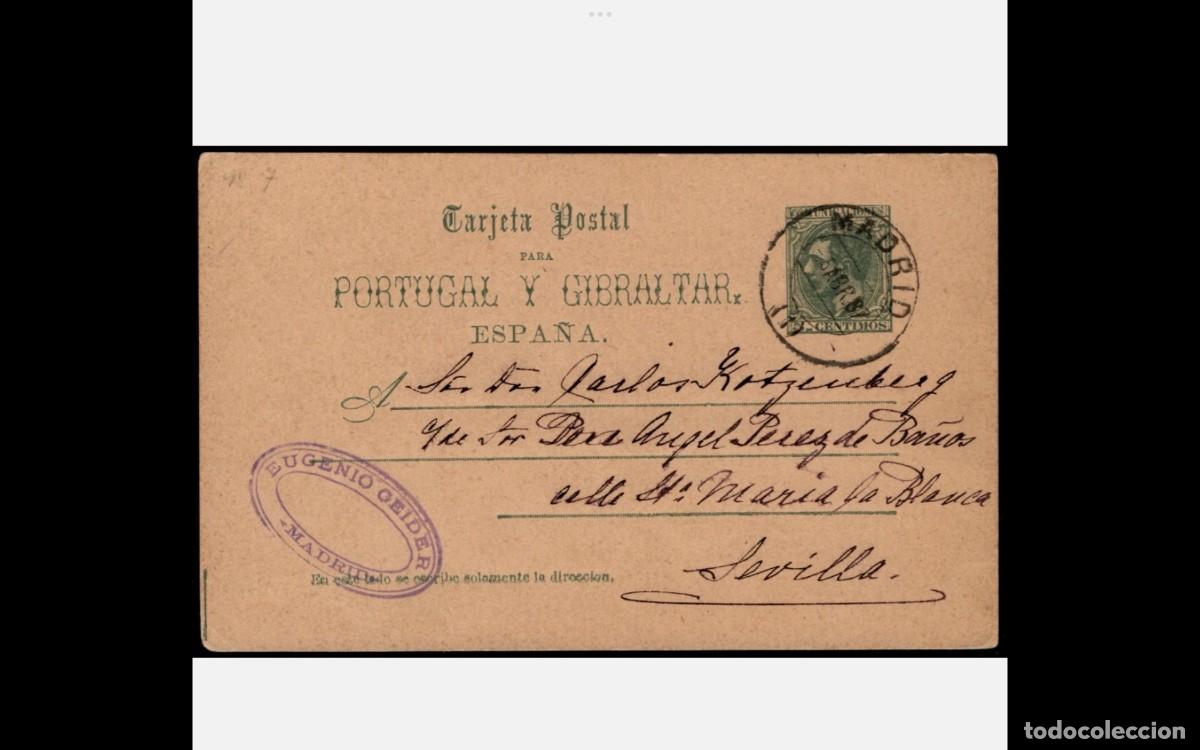 Sellos: ESPA&Ntilde;A - 1884 - ENTERO POSTAL EDIFIL 13 - ENVIADO DE MADRID A SEVILLA -V.CAT.89&euro;