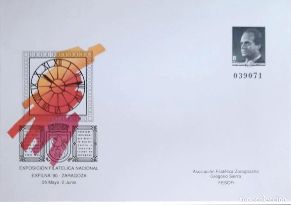 Sellos: ESPA&Ntilde;A 1990 ENTERO POSTAL EXFILNA '89 ZARAGOZA NUEVO Y PERFECTO.