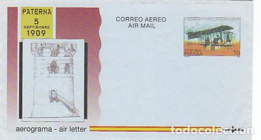 Sellos: AEROGRAMA EDIFIL N&ordm; 224 (A&Ntilde;O 1999), 85 ANIVERSARIO DEL PRIMER VUELO A MOTOR EN ESPA&Ntilde;A, SIN USAR