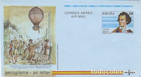 Sellos: AEROGRAMA EDIFIL N&ordm; 217 (A&Ntilde;O 1992) 2&ordm; CENTENARIO DE LA EXHIBICION EN GLOBO DE LUNARDI, NUEVO