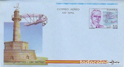 Sellos: AEROGRAMA EDIFIL N&ordm; 216 (A&Ntilde;O 1991) EDUARDO BARRON,PROYECTISTA DE AVIONES, SIN USAR