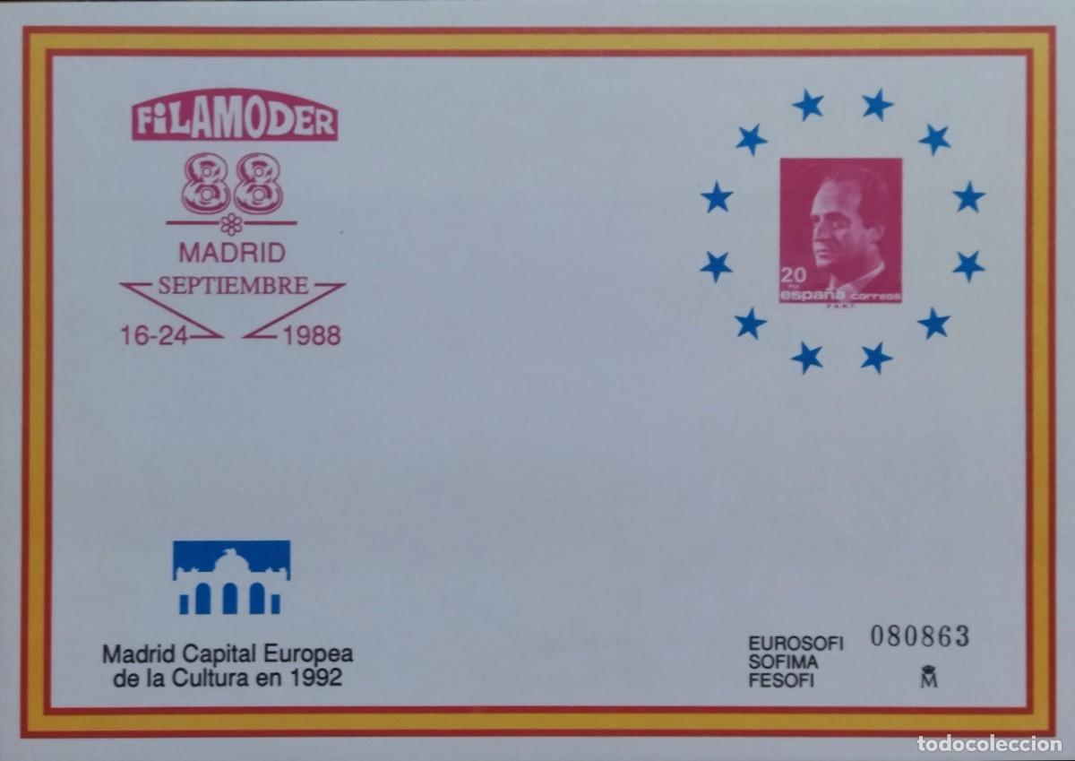 Sellos: ESPA&Ntilde;A 1988 SOBRE ENTERO POSTAL FILAMODER'88 MADRID. NUEVO Y PERFECTO.
