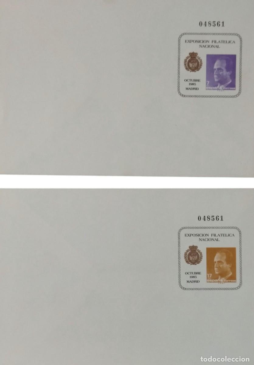Sellos: ESPA&Ntilde;A 1986 SOBRES ENTERO POSTALES N.⁰ 1-2 EXFILNA'85. NUEVOS Y PERFECTOS