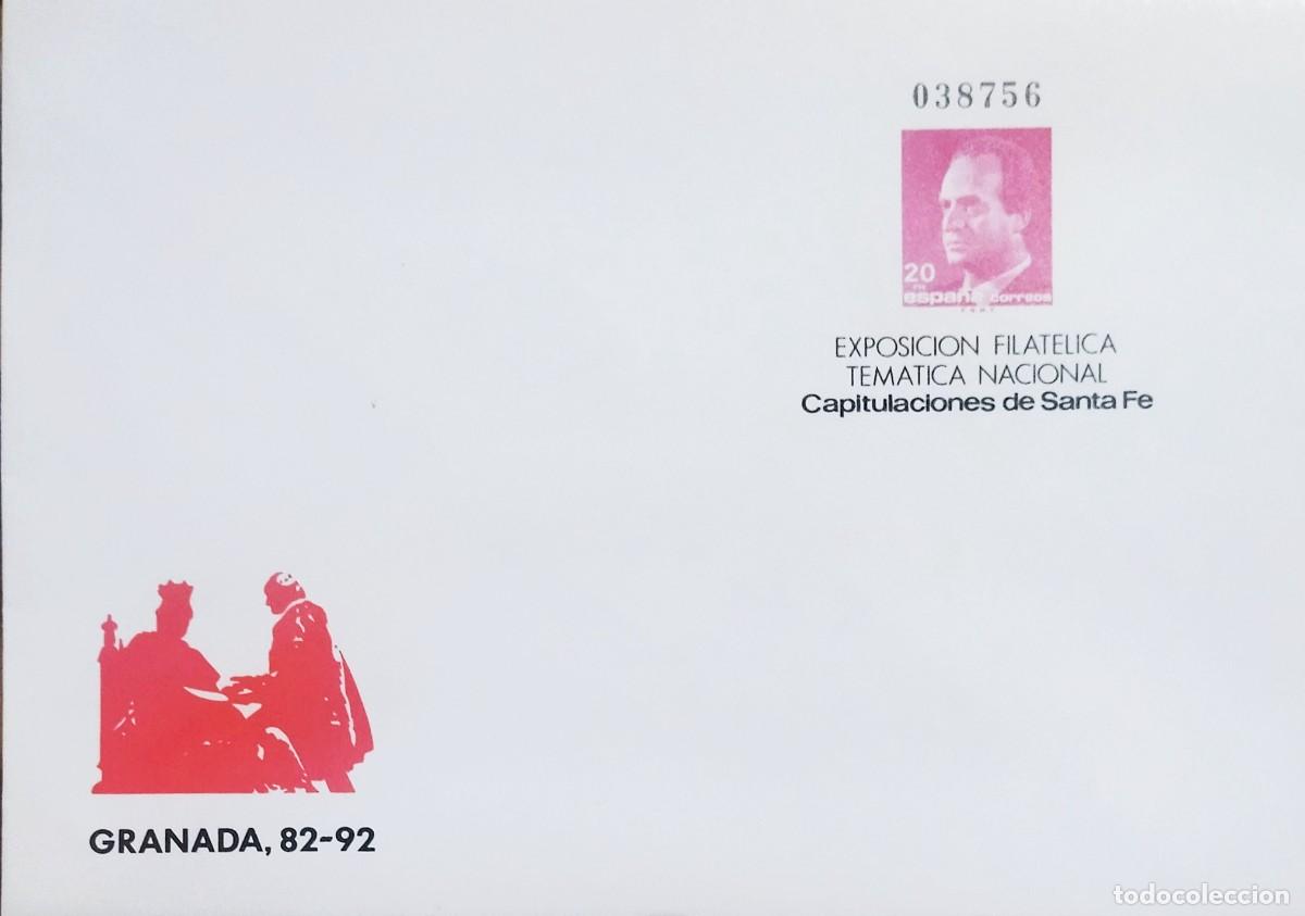 Sellos: ESPA&Ntilde;A 1987 SOBRE ENTERO POSTAL GRANADA - CAPITULACIONES DE SANTA FE.