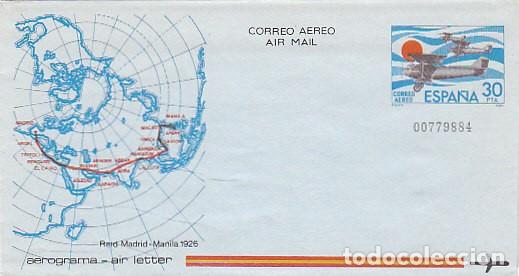 Sellos: AEROGRAMA EDIFIL 202 (A&Ntilde;O 1981) RAID MADRID-MANILA EN 1926