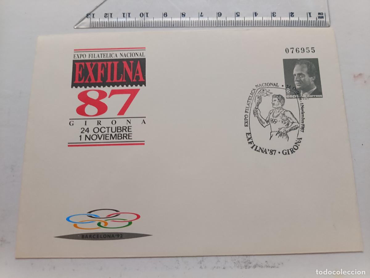 Sellos: ESPA&Ntilde;A SOBRE - EXFILNA'87. GIRONA 1987