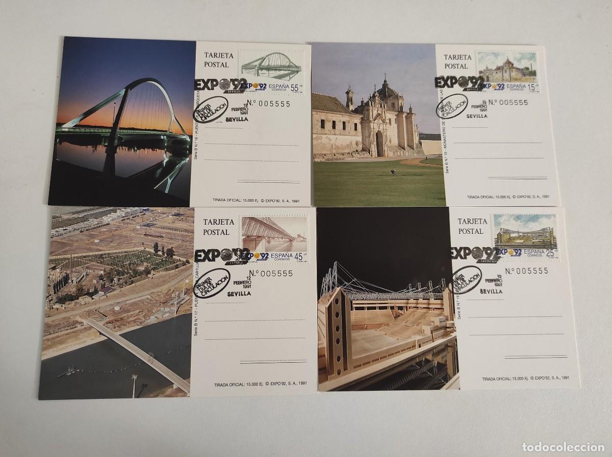 Sellos: Sellos Espa&ntilde;a 4 ENTERO POSTALES EXPO 92