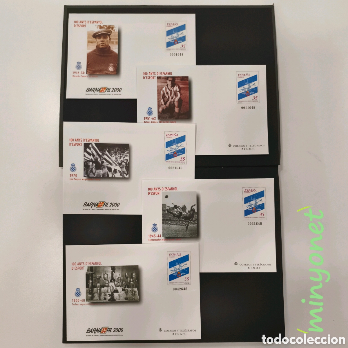 Sellos: 5 Sobres Entero Postal E 59 BARNAFIL '2000 100 anys Espanyol