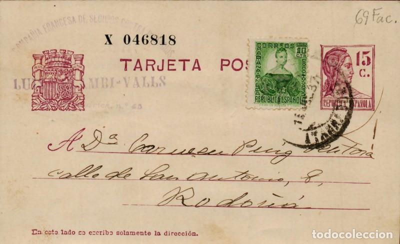 Sellos: FA4679. Tarjeta postal dirigida a Rodo&ntilde;a - Foto 1
