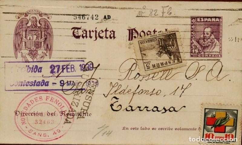 Sellos: FA4692. 1939, Tarjeta postal dirigida a Tarrasa