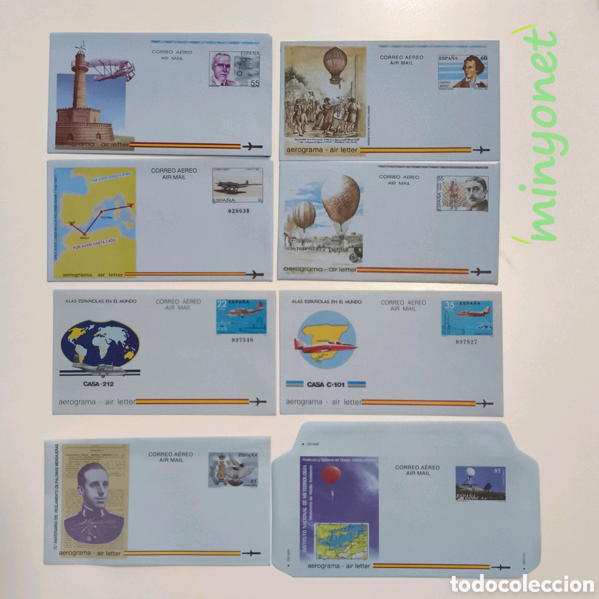 Sellos: 8 aerogramas variados 1983 - 1999 - Foto 1