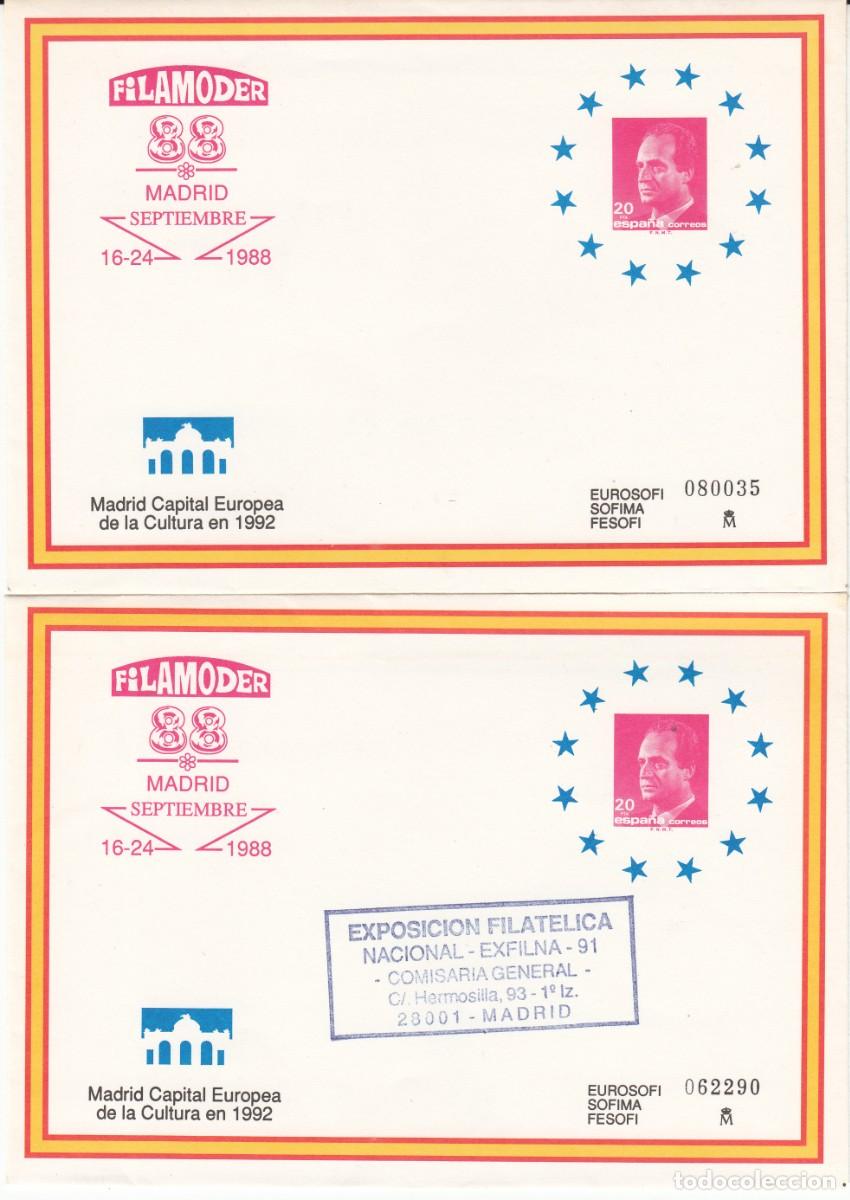 Sellos: 2 SOBRES ENTERO POSTALES FILAMODER 88 NUM.11 NUEVO Y CON MATASELLOS