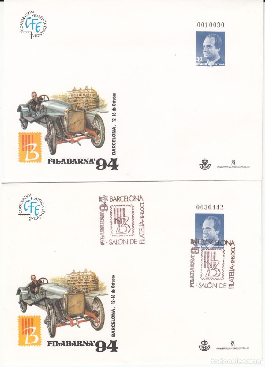 Sellos: 2 SOBRES ENTERO POSTALES NUEVO Y CON MATASELLOS DE FILABARNA 94 NUM .23