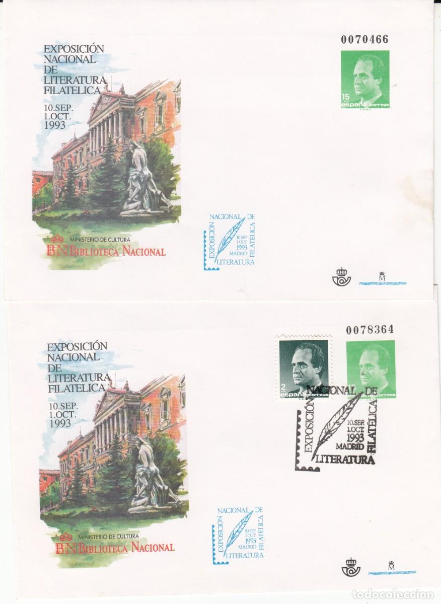 Sellos: 2 SOBRES ENTERO POSTALES NUEVO Y CON MATASELLOS DE EXPOSICI&Oacute;N NAC. LITERATUTA FILAT. NUM 19