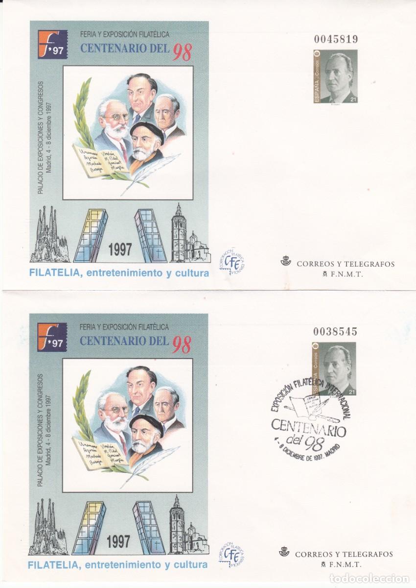 Sellos: 2 SOBRES ENTERO POSTALES NUEVO Y CON MATASELLOS CENTENARIO DEL 98 NUM. 44