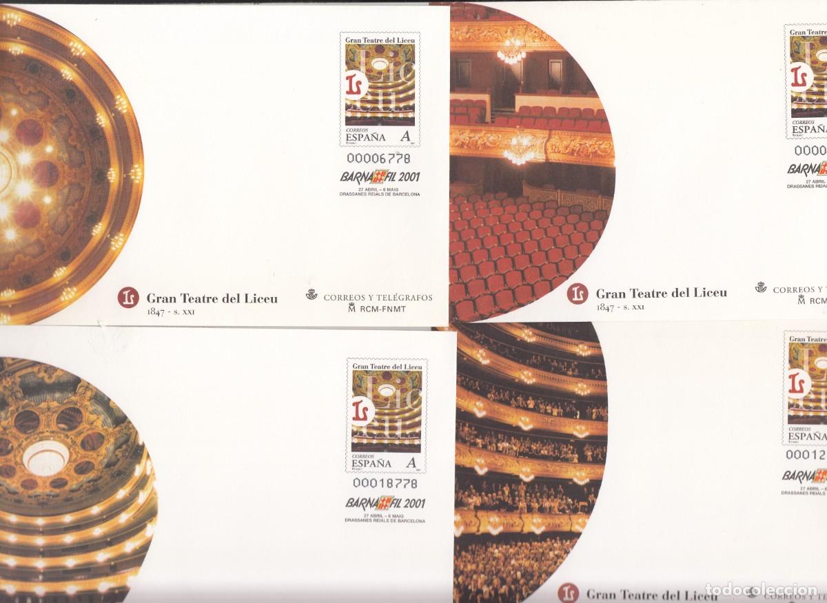 Sellos: 4 SOBRES ENTERO POSTALES - BARNAFIL 2001 - GRAN TEATRE DEL LICEU num. 68