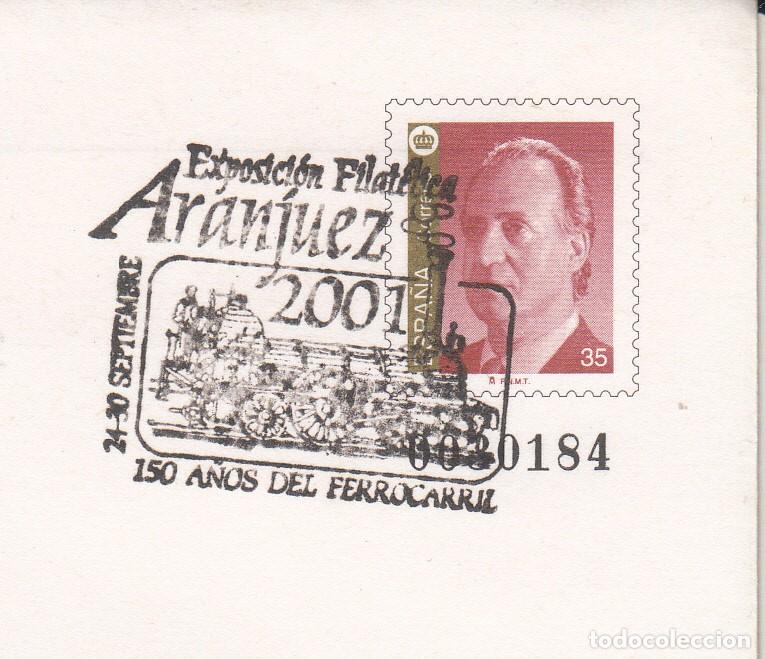 Sellos: TEM. TRENES - FERROCARRIL - SOBRE ENTERO POSTAL NUM 73 MADRID ARANJUEZ CON MATASELLO S