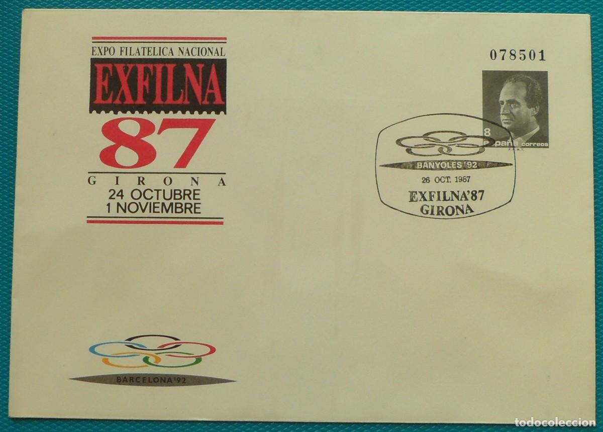 Sellos: 1987-ESPA&Ntilde;A-SOBRES ENTERO POSTALES-VER FOTO-N&ordm;10-EXFILNA 87-GERONA