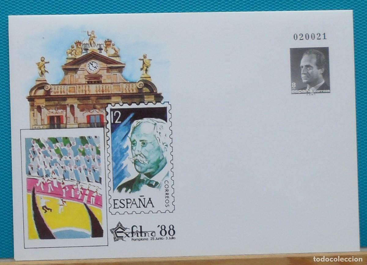 Sellos: 1987-ESPA&Ntilde;A-SOBRES ENTERO POSTALES-VER FOTO-N&ordm;10B-EXFILNA 88-PAMPLONA